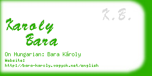karoly bara business card